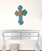 24" X 16" Blue Wood Wall Decor