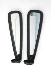 5 X 5.75 X 20.5 Black Wooden - Candle Holder Sconce Set