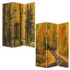48 X 72 Multi Color Wood Canvas Autumn Journey  Screen
