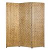 63" X 72" Gold Wood 3 Panel  Screen