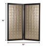 59" X 84" Gold Wood & Fabric  Screen