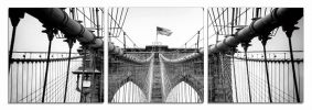 24" Black And White Canvas 3 Horizontal Panels Photo
