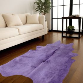 6' X 7' Purple Cowhide Cowhide Area Rug