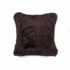 Large Square Soft Chocolate Natural Sheepskin Fur Pillow