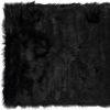 3' X 5' Black Rectangular Faux Fur - Area Rug