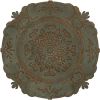 Distressed Green European Medallion Metal Wall Decor