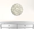 13" White Medallion Distressed Metal Wall Decor