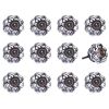 1.5" X 1.5" X 1.5" White Black And Gold  Knobs 12 Pack