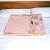 50" X 70" Gray and Pink Kantha Cotton Floral Throw Blanket with Embroidery