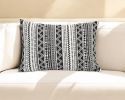 14" X 20" Black and White Modern Boho Throw Pillow