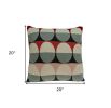 20" X 7" X 20" Transitional Gray And Red Pillow Cover With Poly Insert