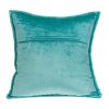 20" X 7" X 20" Transitional Aqua Solid Quilted Pillow Cover With Poly Insert