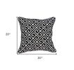 20" X 7" X 20" Cool Transitional Black And White Pillow Cover With Poly Insert