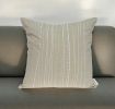 20" Beige Cotton Throw Pillow