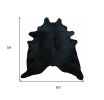 6' X 7' Black Cowhide Handmade Area Rug