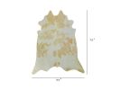6.5' White And Tan Brazilian Natural Cowhide Area Rug