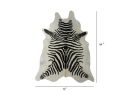 6 Ft Black And White Stenciled Cowhide Rug