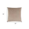 18" X 18" Taupe Velvet Polyester Mosaic Zippered Pillow