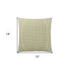 Set Of Two 18" X 18" Green and White Polyester Striped Zippered Pillow
