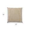 Set Of Two 18" X 18" Gold and White Polyester Striped Zippered Pillow