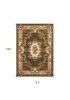 7' X 10'  Polypropylene Greenor Ivory Area Rug