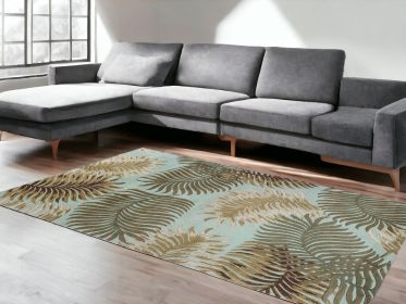 5' X 8'  Wool Aqua Area Rug