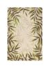 5' X 8' Ivory Hand Tufted Bordered Tropical Leaves Indoor Area Rug