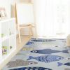 7' X 9'  Polyester Light Blue Area Rug