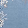 8' X 10' Sea Blue Hand Hooked Bordered Coral Reef Indoor Area Rug