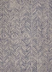 8' X 10' Blue Hand Tufted Herringbone Indoor Area Rug