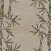 5' X 8' Ivory Hand Tufted Bordered Bamboo Indoor Area Rug