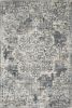 8' X 11' Ivory Machine Woven Distressed Diamond Floral Medallion Indoor Area Rug