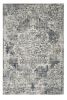 8' X 11' Ivory Machine Woven Distressed Diamond Floral Medallion Indoor Area Rug