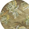 8' Moss Green Hand Tufted Tropical Trees Round In Area Rug