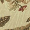 8' Ivory Hand Tufted Bordered Tropical Plants Round Area Rug