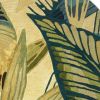 8' Ivory Teal Hand Tufted Tropical Leaves Round Area Rug