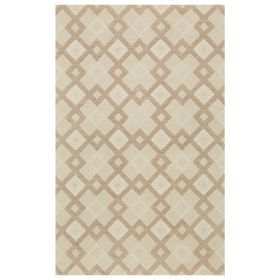 8' X 11' Ivory Wool Geometric Hand Tufted Area Rug
