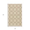 8' X 11' Ivory Wool Geometric Hand Tufted Area Rug