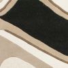 8' X 11' Black Beige Hand Tufted Abstract Waves Area Rug