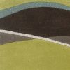 8' X 11' Lime Mocha Hand Tufted Abstract Waves Area Rug