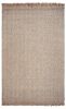 9' X 12' Oatmeal Beige Hand Woven Herringbone With Braided Fringe Area Rug