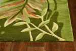 8' X 10' Blue Green Hand Tufted Tropical Plant Area Rug