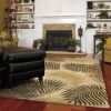 8' X 11' Natural Beige Hand Tufted Tropical Leaves Area Rug