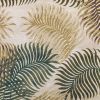 8' X 11' Natural Beige Hand Tufted Tropical Leaves Area Rug