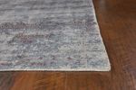 8' X 10' Slate Grey Hand Loomed Abstract Brushstroke Area Rug