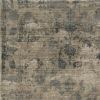 8' X 10' Sand Blue Hand Loomed Traditional Floral Area Rug
