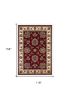 10' X 13' Red Ivory Machine Woven Floral Traditional Area Rug