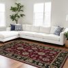 9' X 13' Red and Black Area Rug