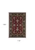 9' X 13' Red and Black Area Rug