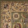 10' X 13' Green Taupe Machine Woven Floral Traditional Area Rug
